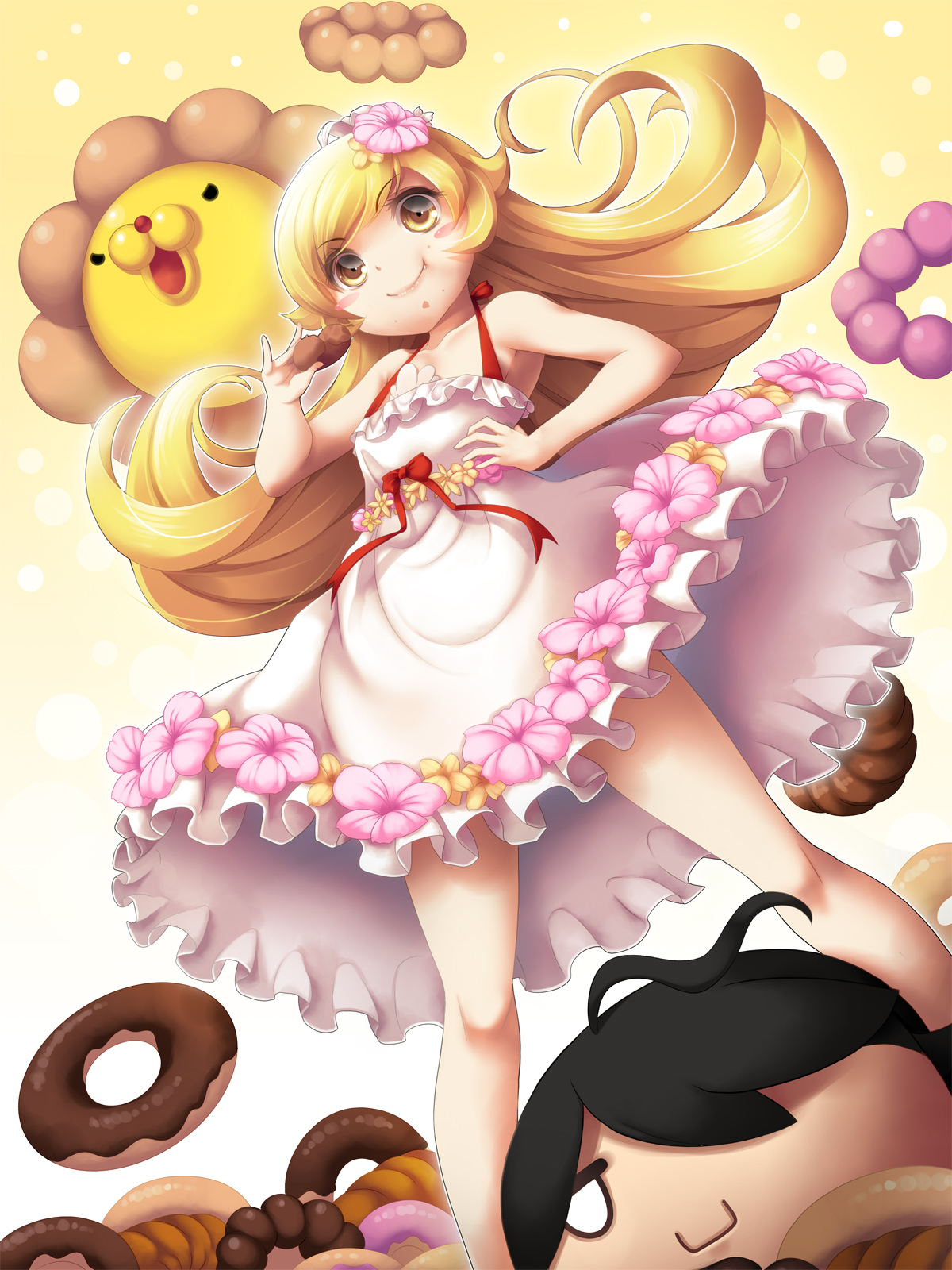 Царь горы, Король нечисти - Аниме, Anime Art, Monogatari series, Shinobu Oshino, Araragi Koyomi, Pon de Lion