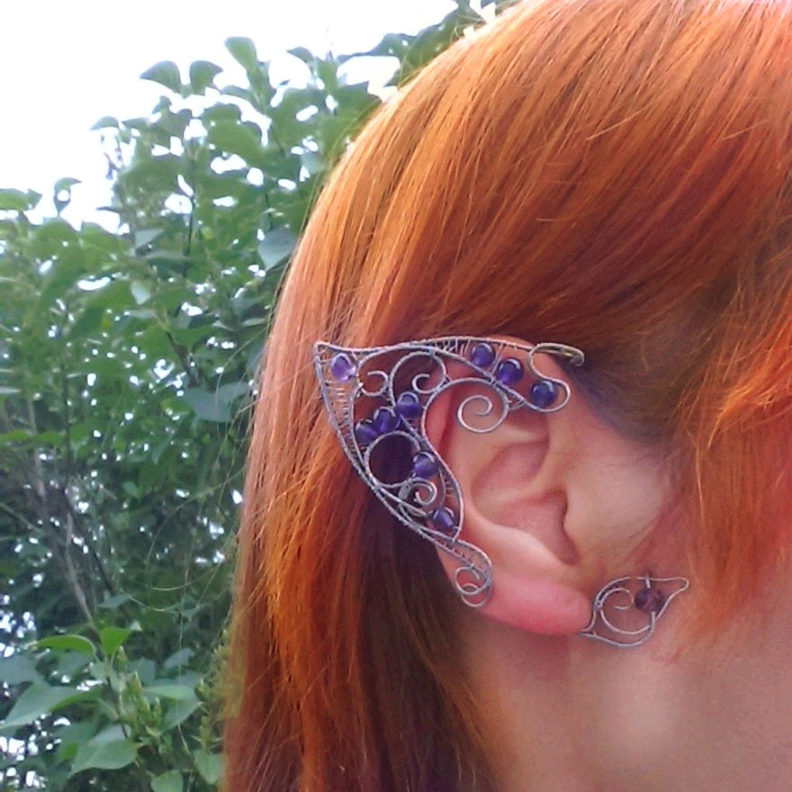 Elf ears - Wire wrap, Decoration, Wire jewelry, Needlework without process, Longpost