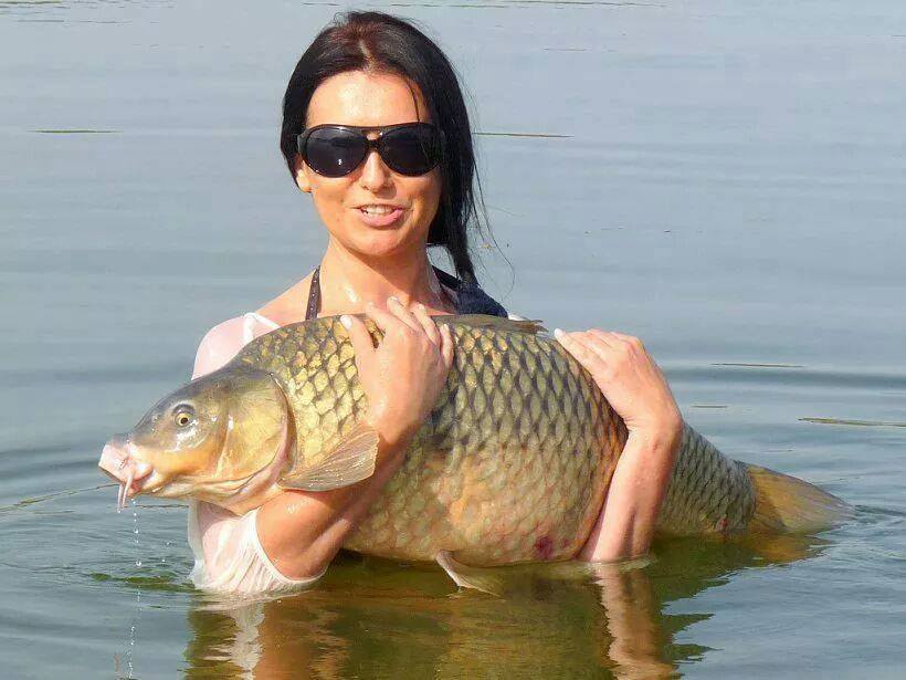 Duvushki and sports carp fishing - NSFW, My, Carp, carp fishing, Beautiful girl, Girls, Longpost