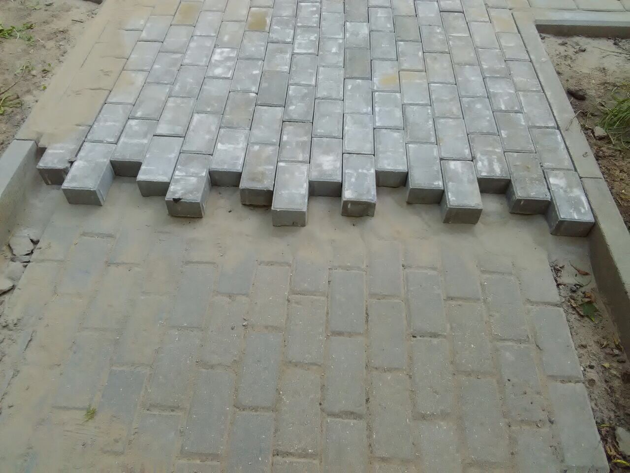 Paving stones are laid on the Falcon - My, Building, Paving stones