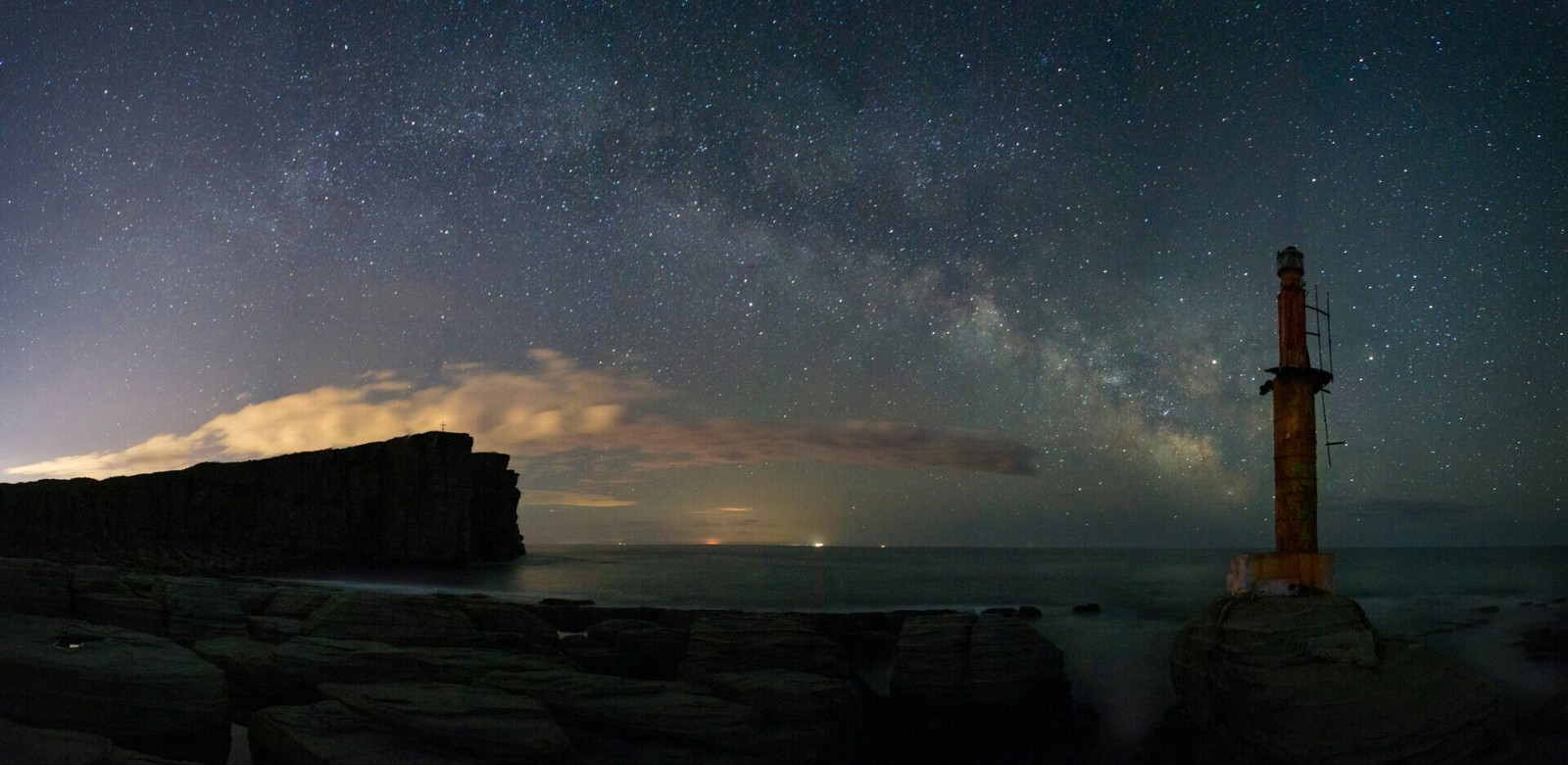 moonrise and milky way - Astrophoto, Vladivostok, Primorsky Krai, Дальний Восток, moon, Milky Way, Russian island