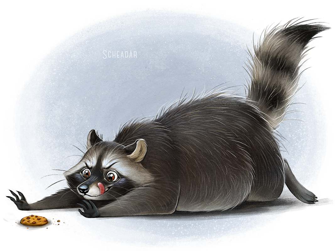 A little bit more!... - Art, My, My, Raccoon, Drawing