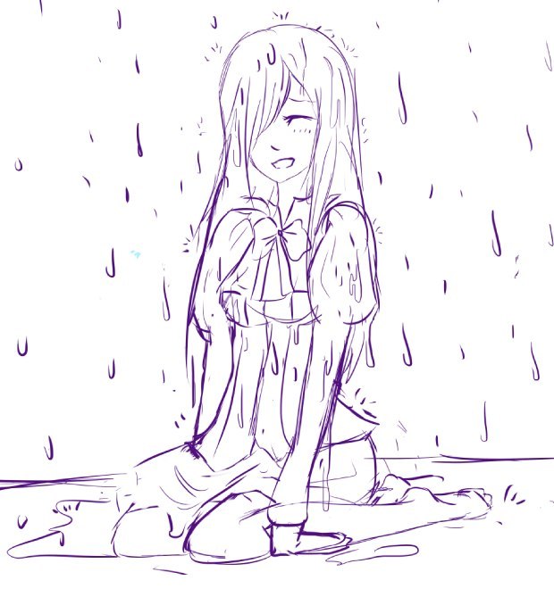 Rain - Drawing, Anime art, Hanako ikezawa, Katawa shoujo, Visual novel