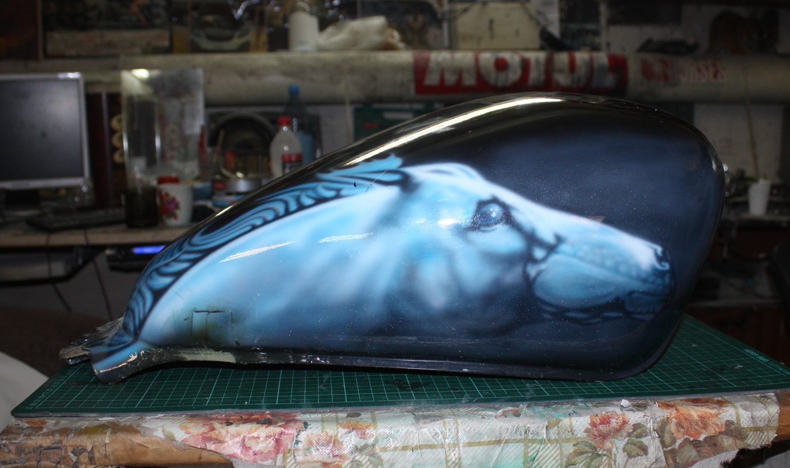 Recovery airbrushing on the tank of the Honda Magna 750 - My, Airbrushing, Airbrushing72, , Tyumen, Honda, , Longpost