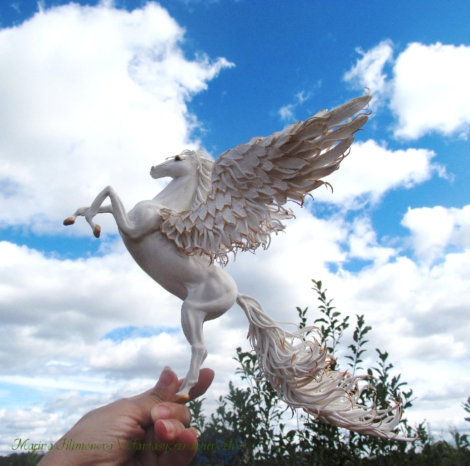 Pegasus. - My, Pegasus, Needlework without process, Polymer clay, Fantasy, Mythology, Longpost