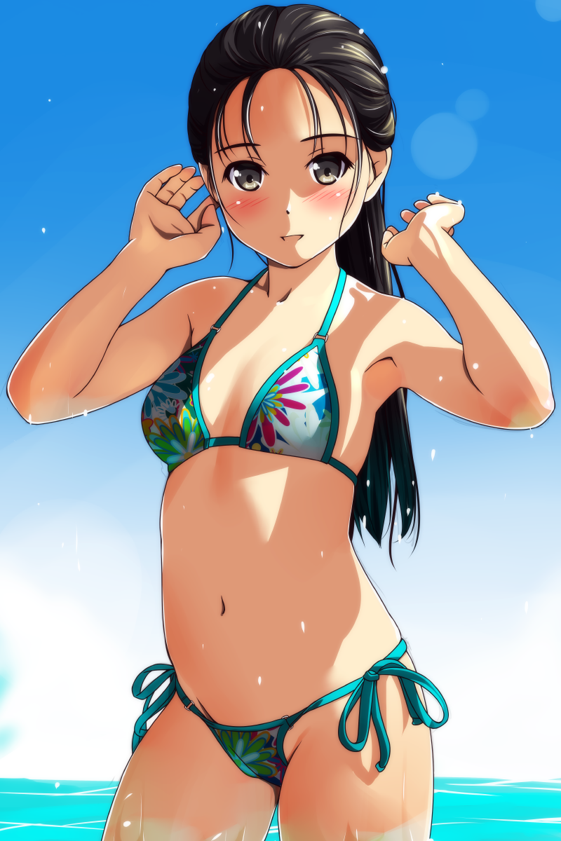 Anime Art - NSFW, , Swimsuit, Bikini, Anime art, , Longpost, Breast