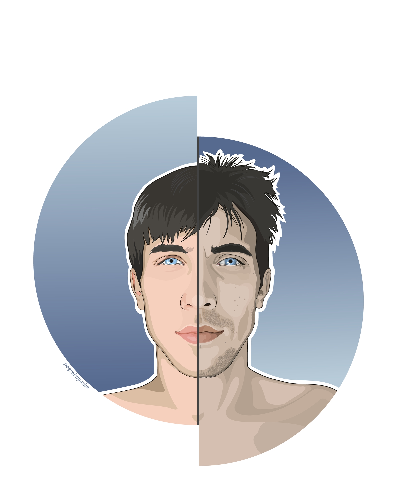 Vector portraits :) - My, , Vector graphics, , Portrait by photo, Portrait, Creation, Longpost