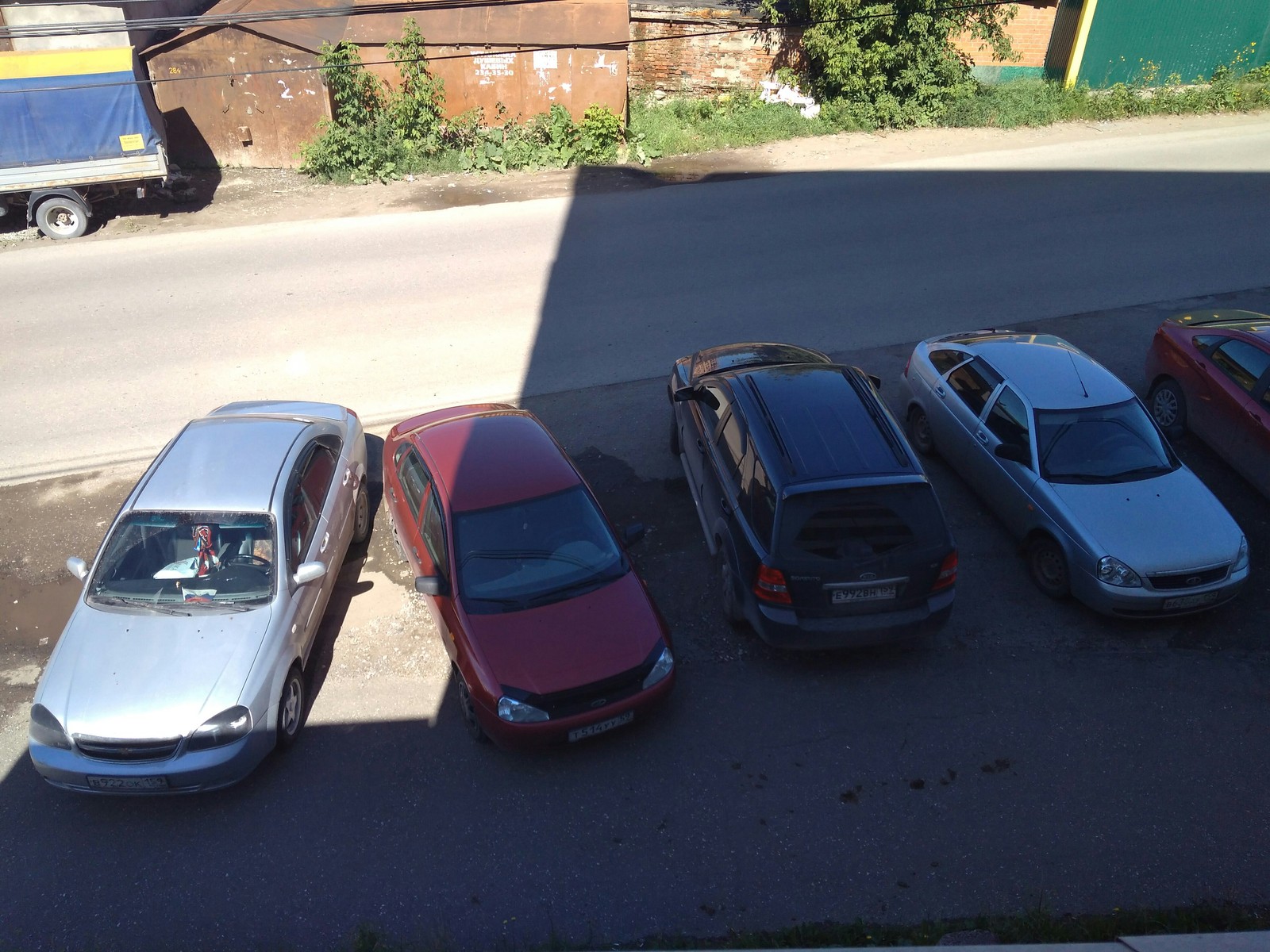 Who came in the red car? :) - My, Parking, Colleagues, Hello reading tags, Woman driving, Car