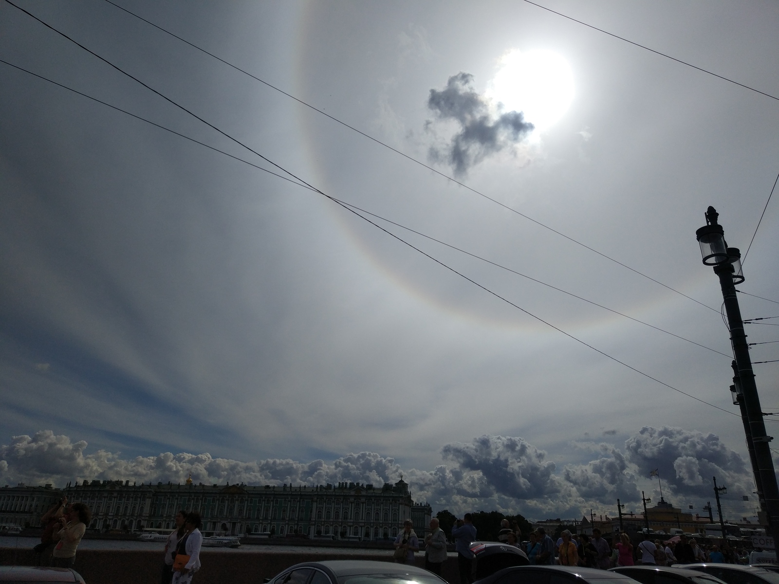 An interesting circle around the sun in St. Petersburg - My, The sun, Clouds, Saint Petersburg