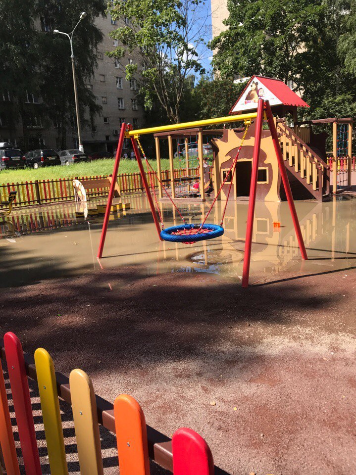 Now we have our own water park in the yard! - Playground, Puddle, Longpost