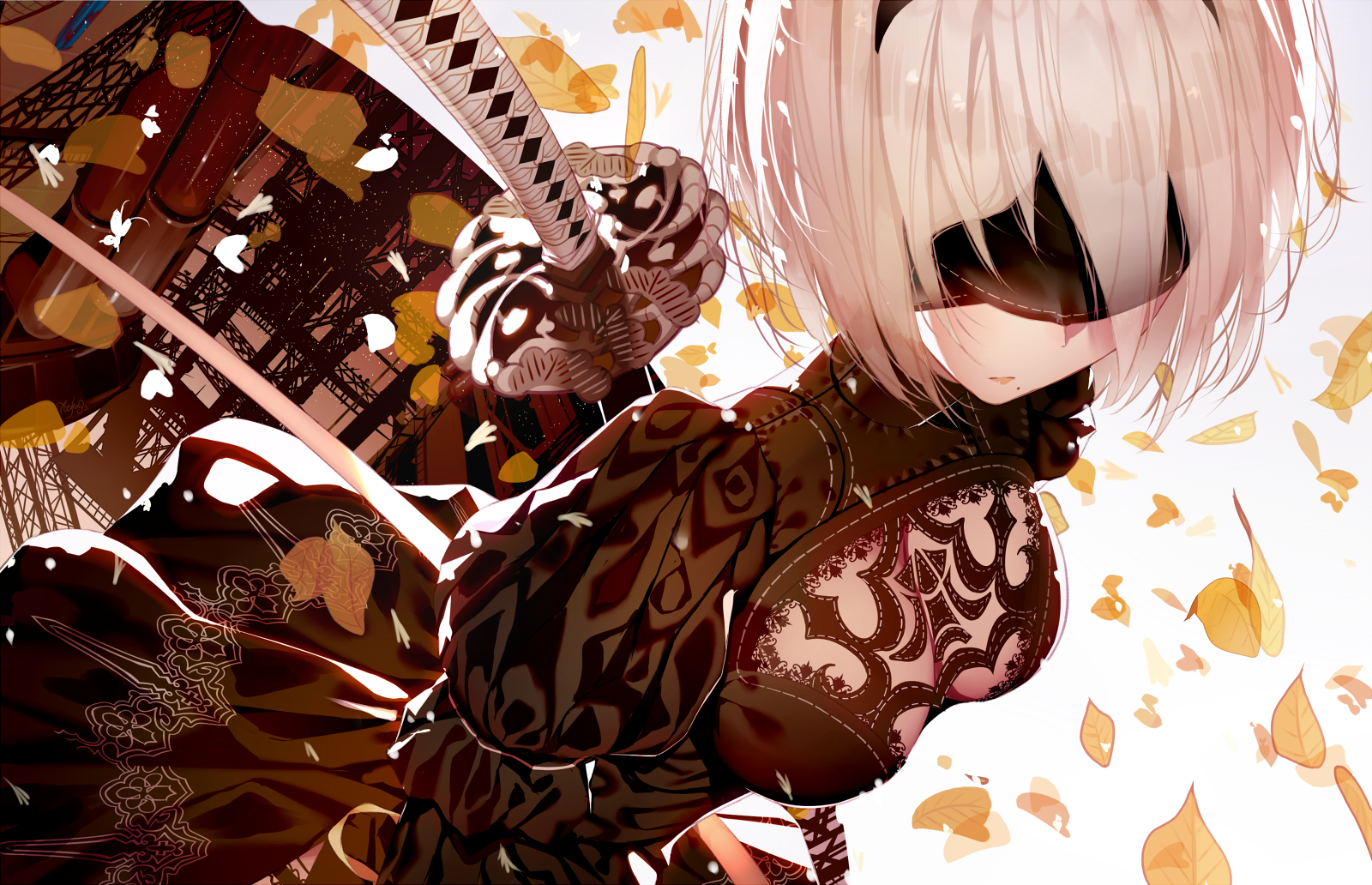 NieR Automata - NIER Automata, Yorha unit No 2 type B, Anime art, Anime, Not anime