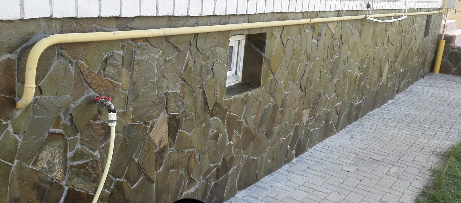 Plinth stone cladding. - My, With your own hands, House cladding, Longpost