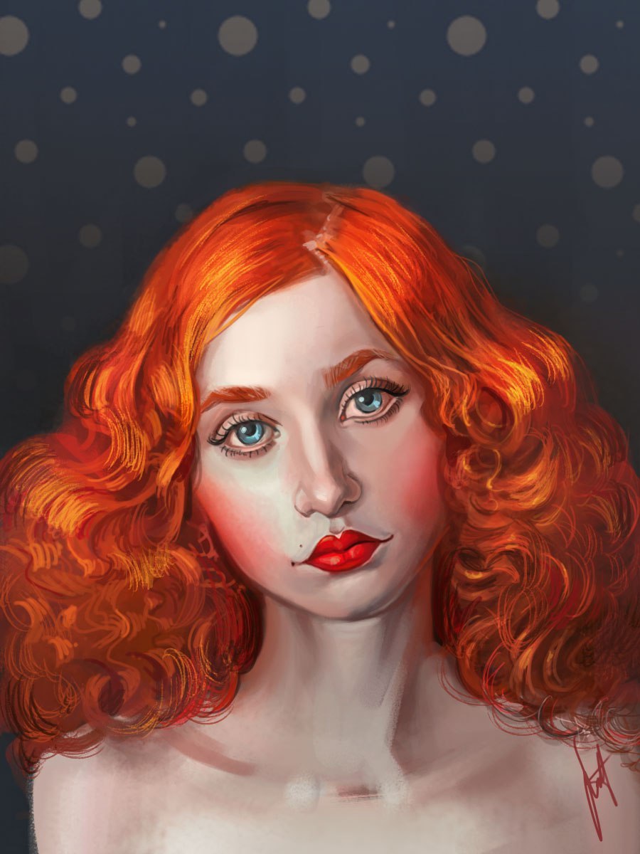 Friday =) - My, Redheads, Redhead girl, Portrait, Friday tag is mine, Art