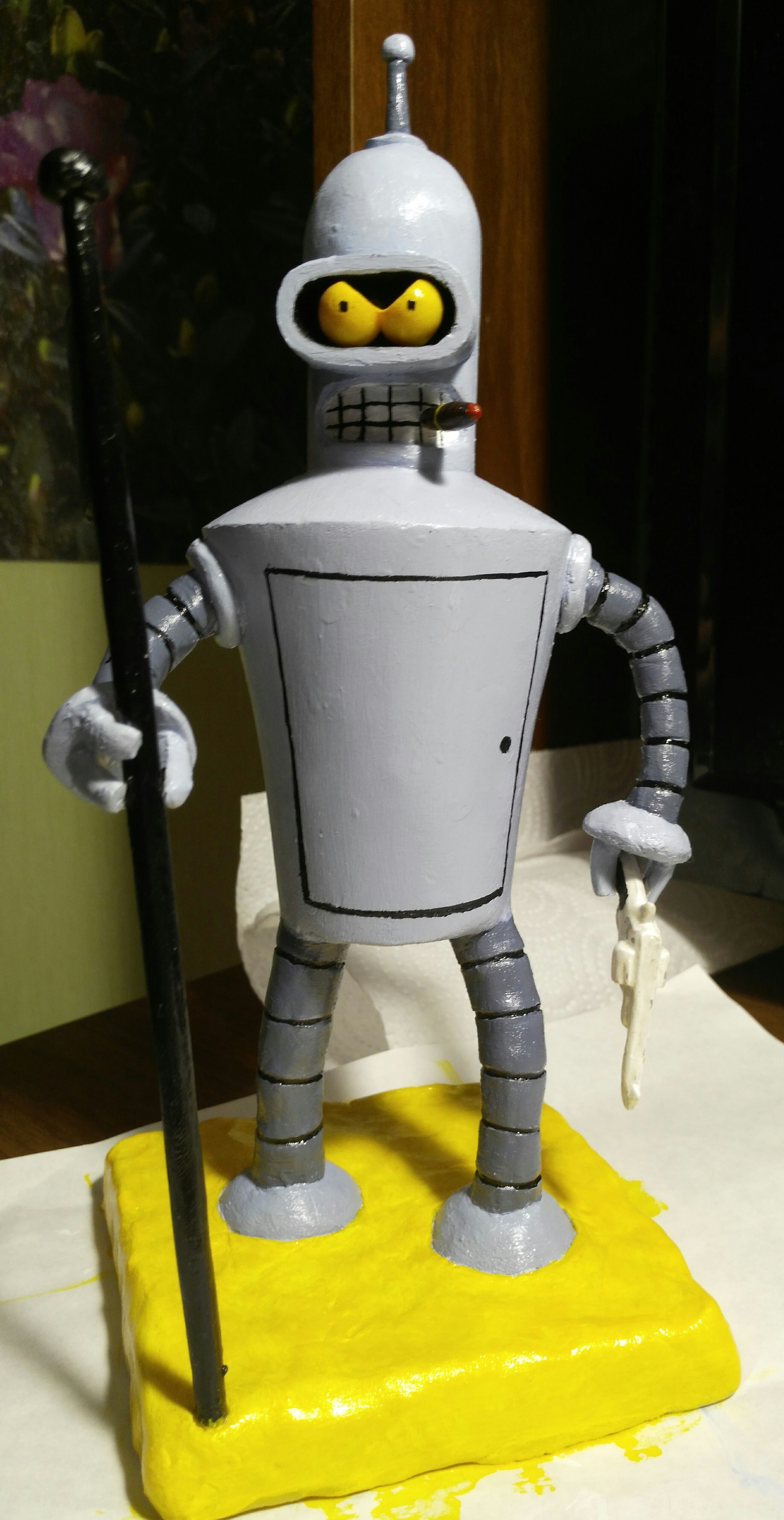 Bender (Futurama) from polymer clay. - My, Needlework, Polymer clay, Bender, Futurama, Robot, Kill all people, Kill, Longpost