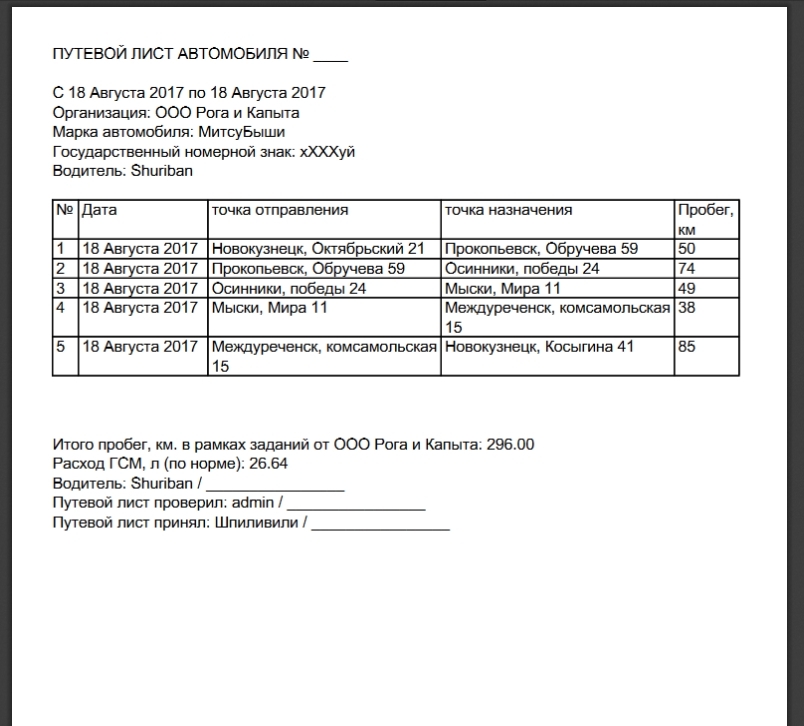 Онлайн путевой лист - Моё, Web, Работа, Авто