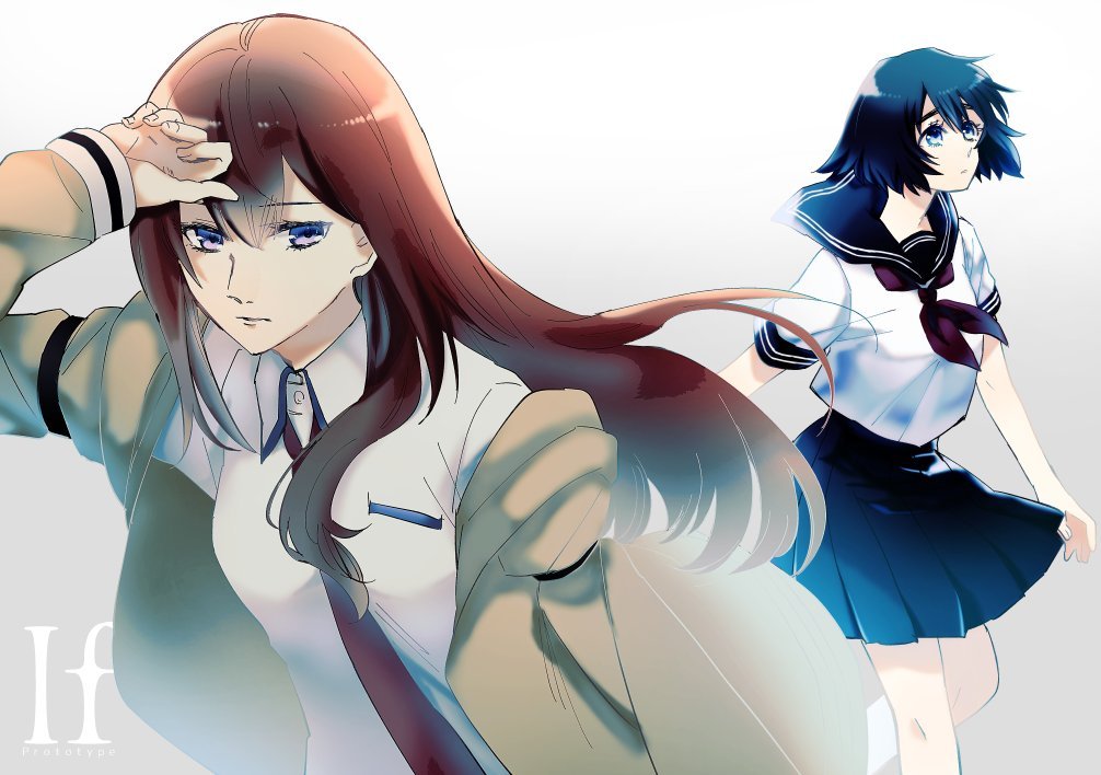 Kurisu and Mayuri - Steins gate, Anime art, Visual novel, Kurisu makise, Mayuri shiina