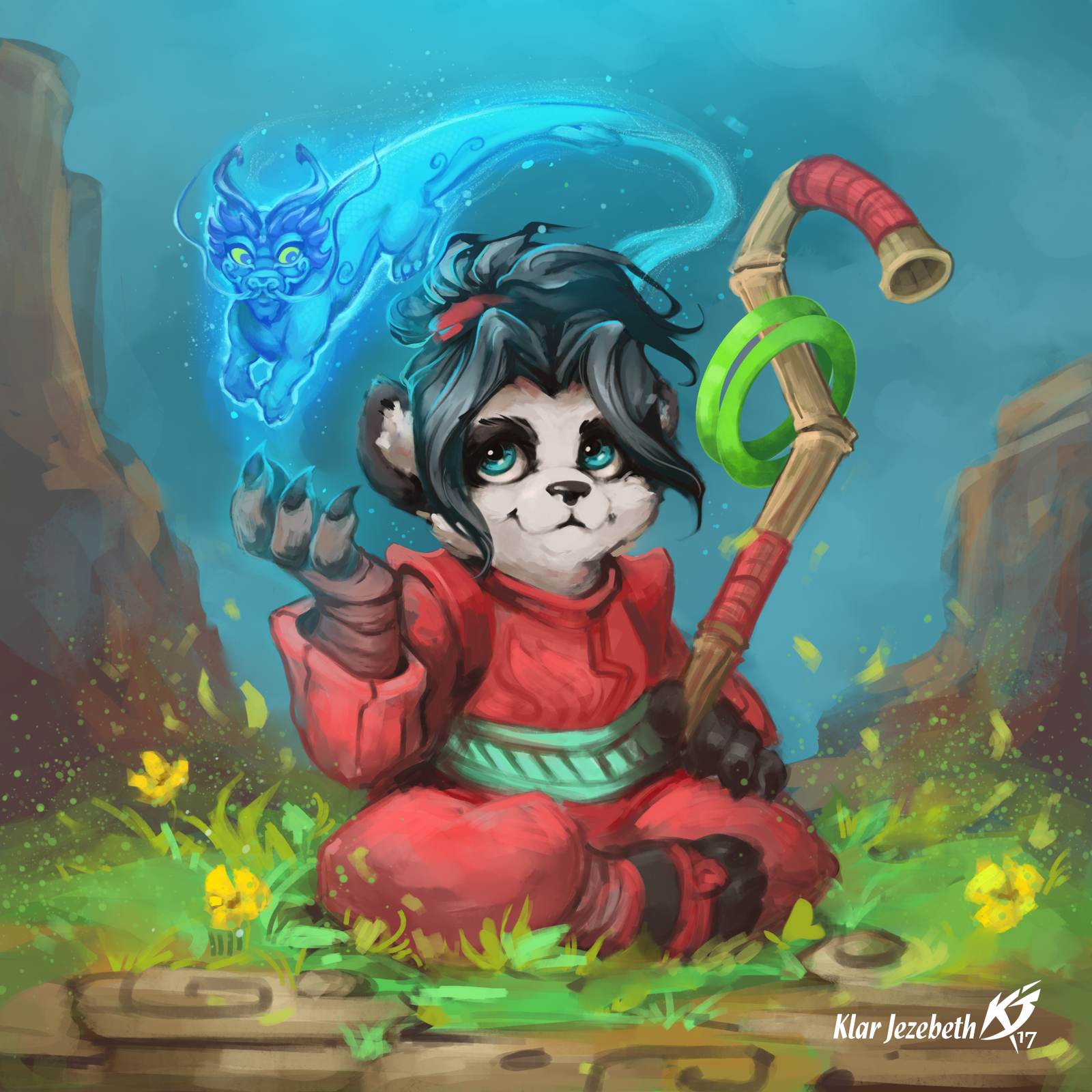 Pandochka - Furry, Art, Panda, Warcraft, The Dragon, Klar jezebeth, Furry Panda, Pandaren