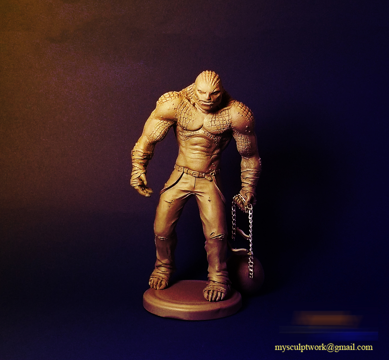 killer croc - My, Polymer clay, Sculpture, Handmade, Needlework without process, , Longpost