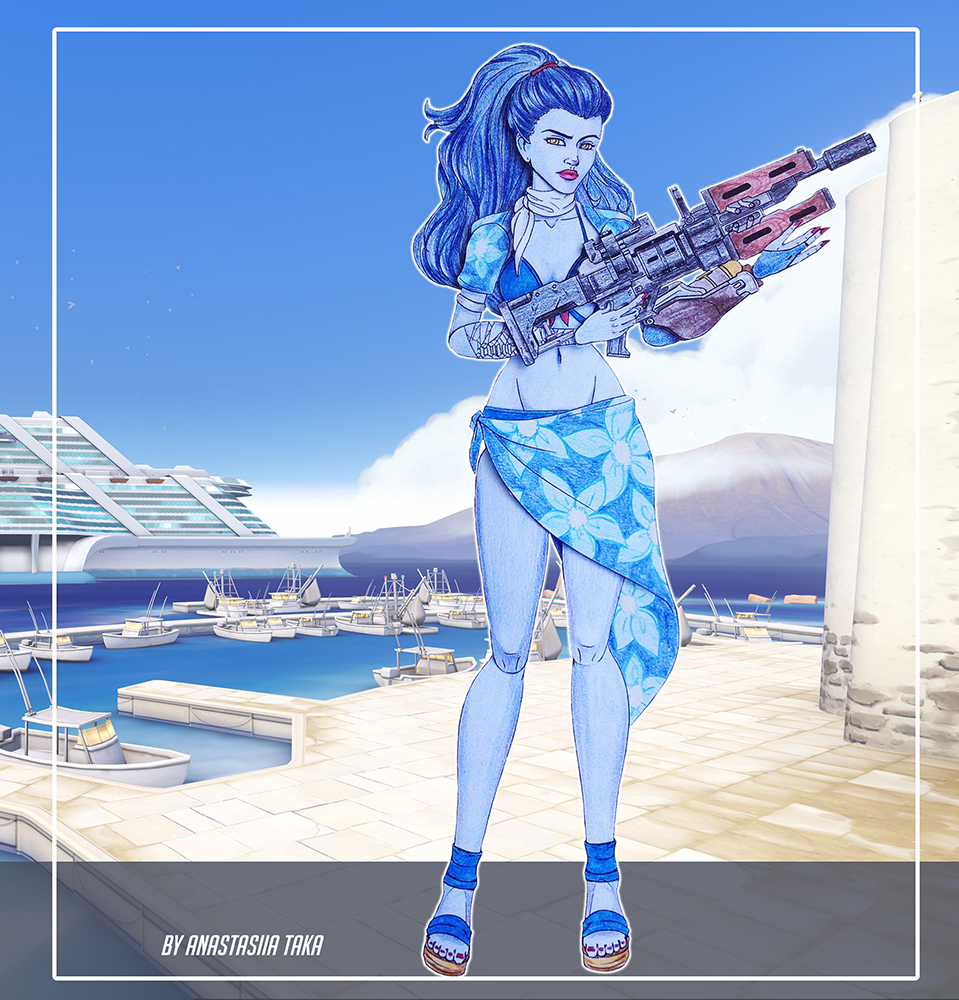 Widowmaker paper doll - My, Overwatch, Widowmaker, Widowmaker, paper doll, Craft, Longpost