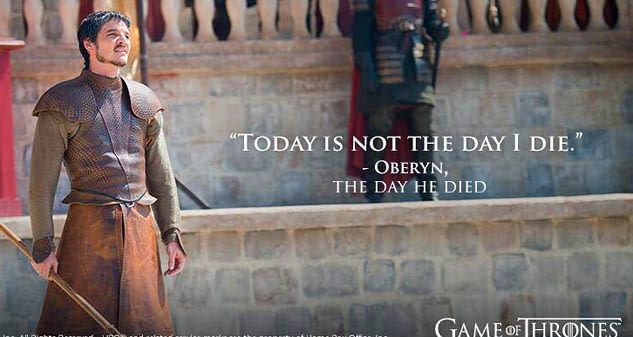 The day doesn't always go as planned. - Game of Thrones, Oberyn Martell, Plan, Spoiler