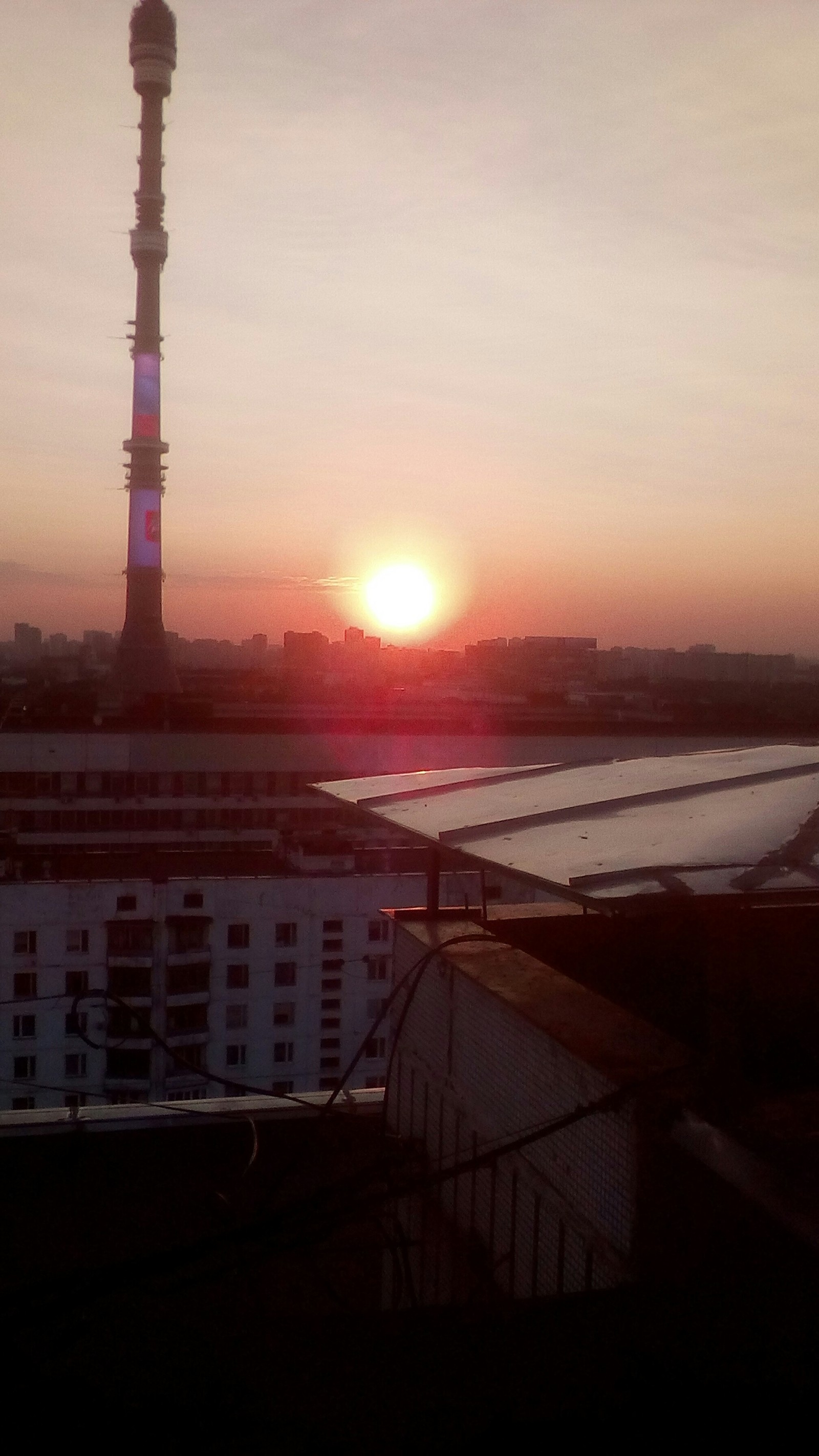 Beautiful view - My, Roof, Sunset, Beautiful view, Evening