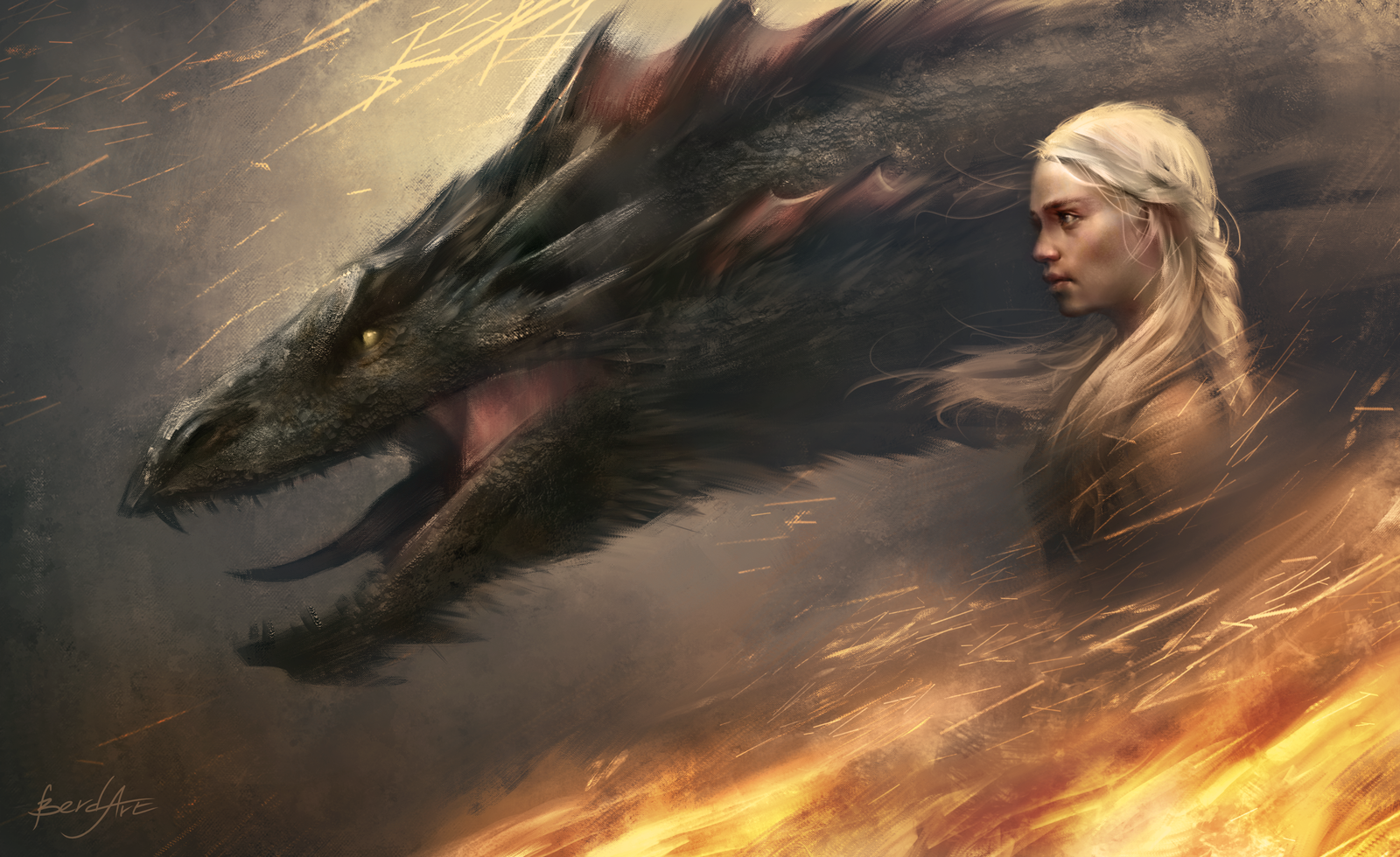 Daenerys - Моё, Игра престолов, Digital, 2D, Арт, Дейенерис Таргариен