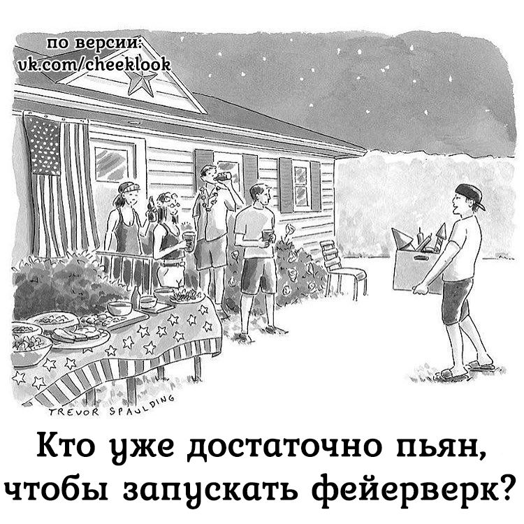 Фейерверк. The New Yorker Cartoon - fireworks - Фейерверк, Салют, Комиксы, Tnycartoons