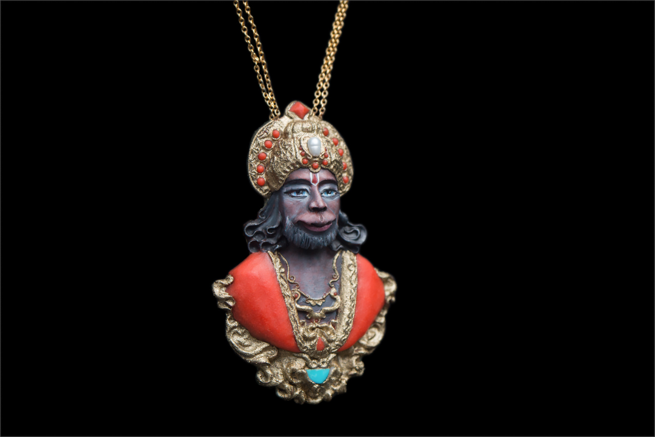 Hanuman - My, Hanuman, Ramayana, India, Mythology, Needlework without process, Pendant, Miniature, Hinduism