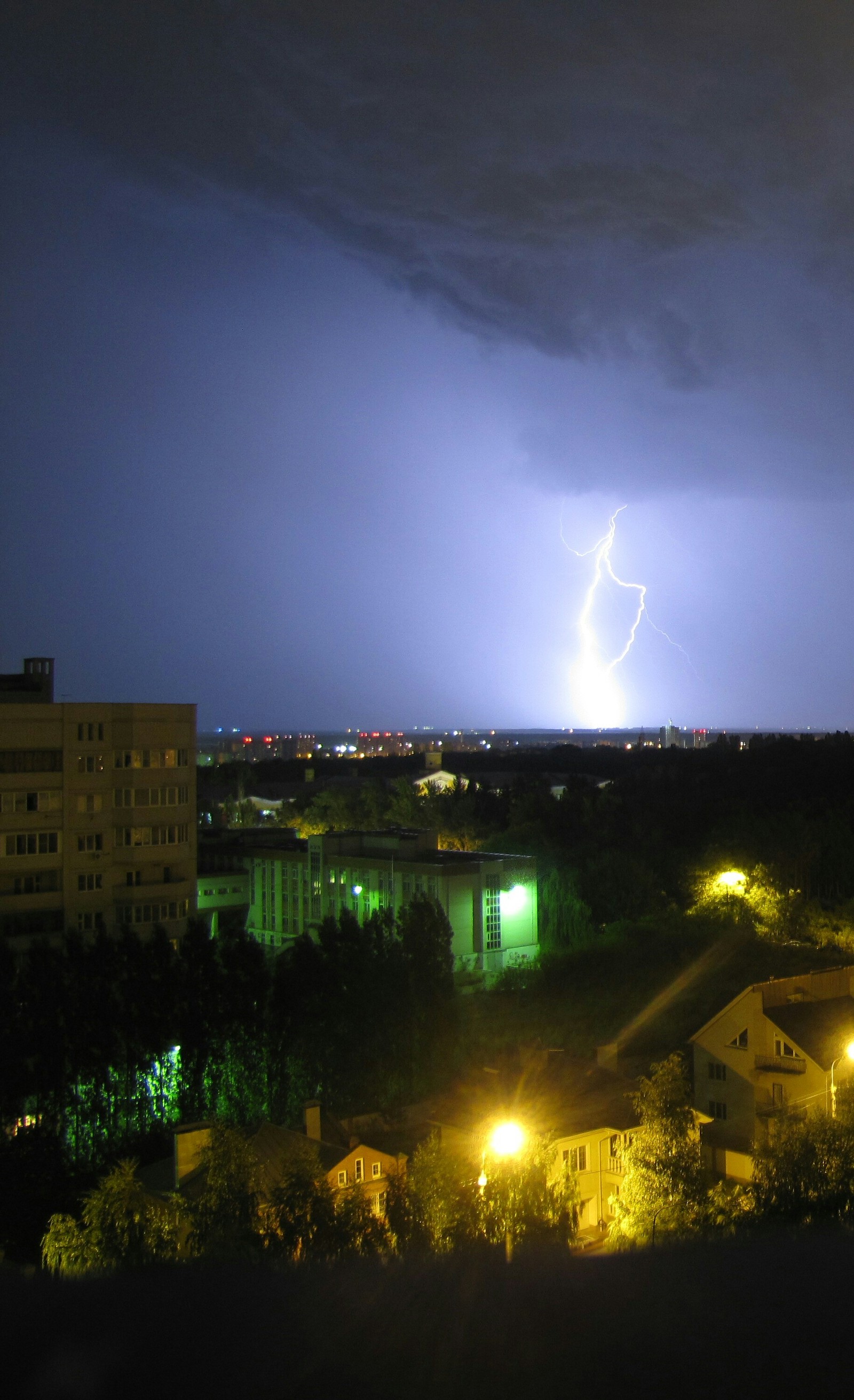 Гроза. Воронеж. 23.08.17 02:00 - Моё, Гроза, Воронеж, Погода, Молния, Длиннопост