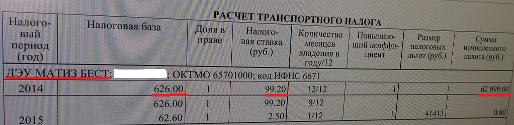 Коллеге пришел транспортный налог на маслкар - Моё, Транспортный налог, Daewoo matiz