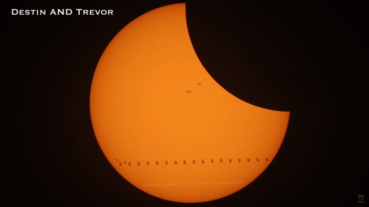 ISS against the backdrop of the sun during an eclipse - ISS, Eclipse, 2017, 