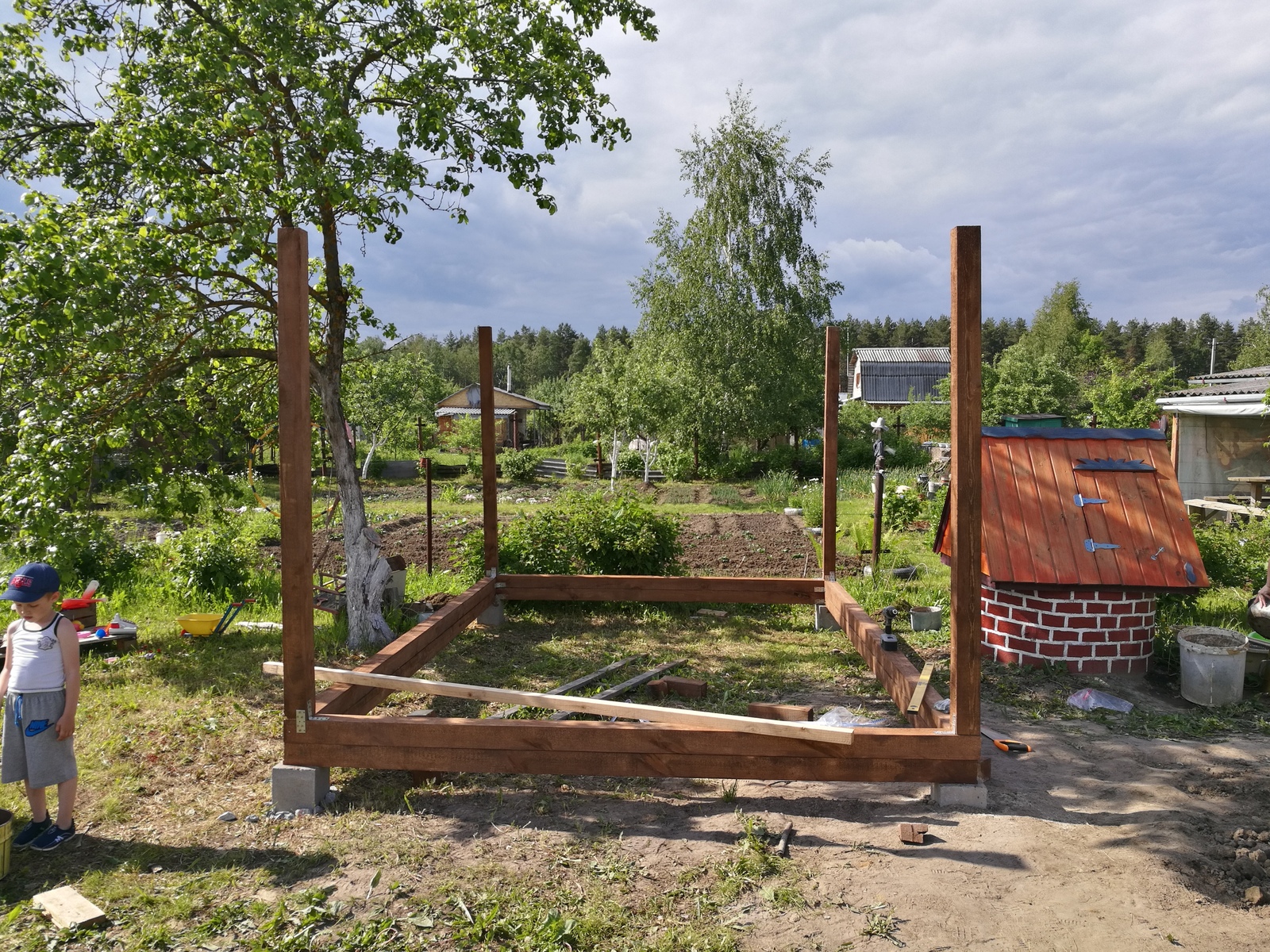 Arbor for 50k do it yourself. - My, First long post, Alcove, Construction, With your own hands, Longpost