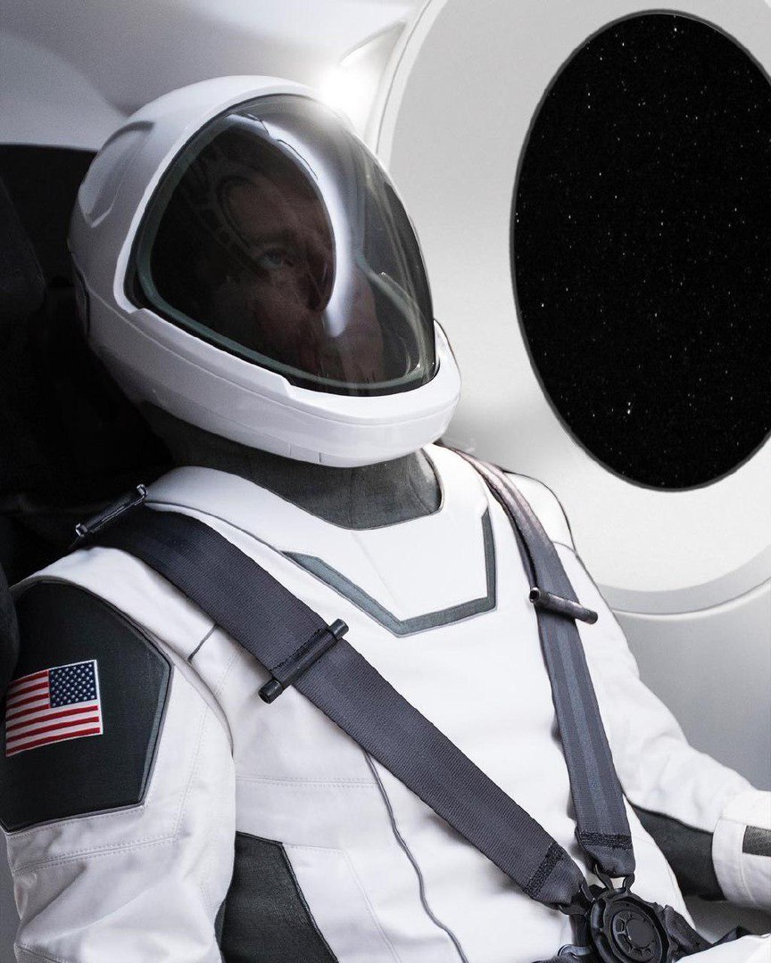 First photo of SpaceX space suit. - Elon Musk, Space, Spacex, ribbon, Technologies, Falcon 9