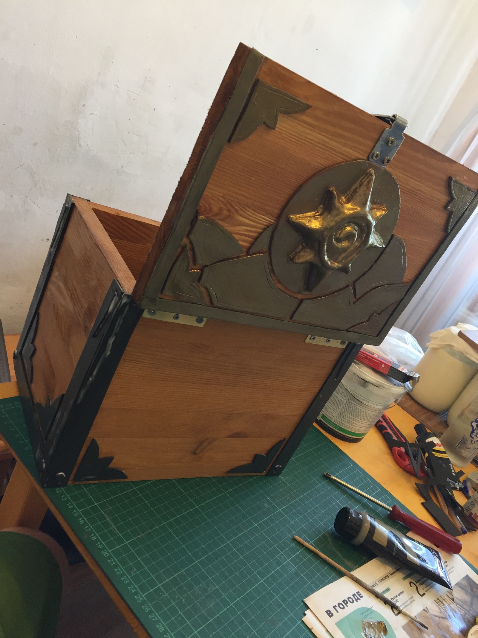 Hearthstone style chest - My, Needlework with process, , Box, Hearthstone, Craft, Craft, Longpost