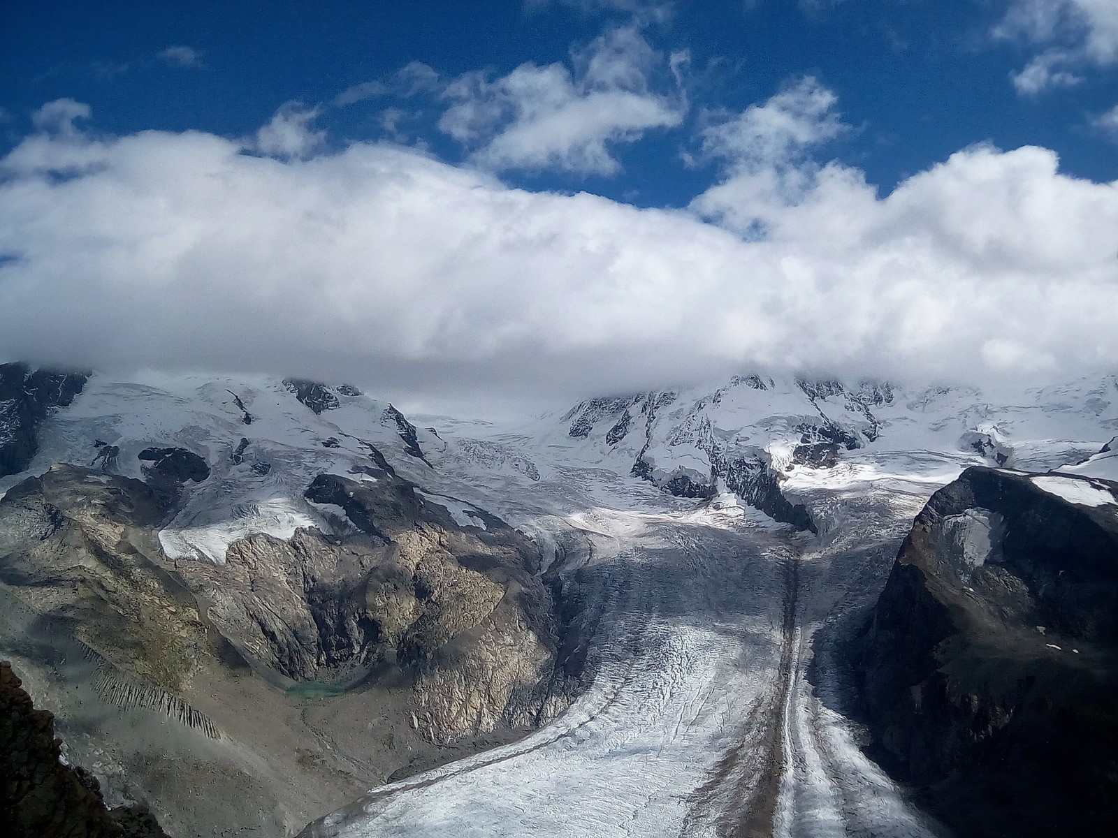 View of the four-thousanders of the Pennine Alps - My, The mountains, The photo, Mobile photography, Switzerland, Matterhorn, Landscape, My, Longpost