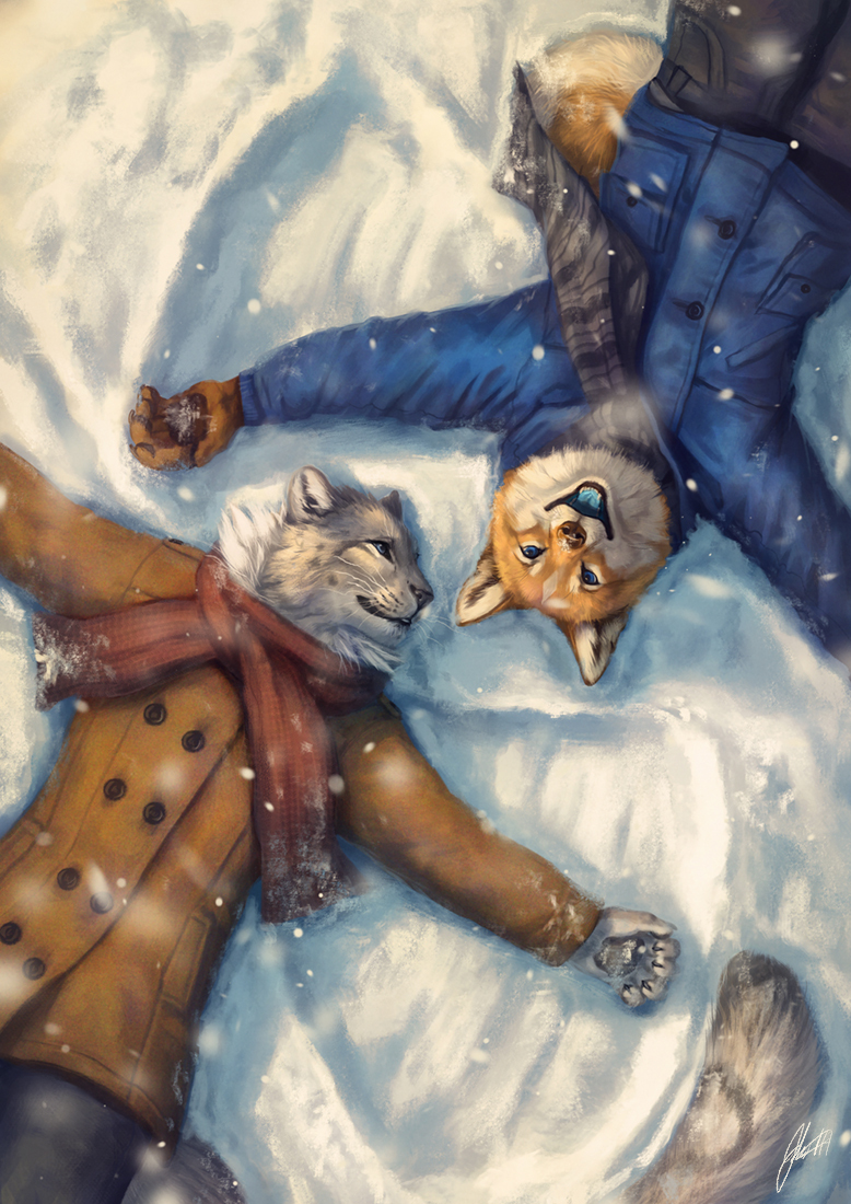 long awaited snow - Furry, Art, Snow, Winter, Johis