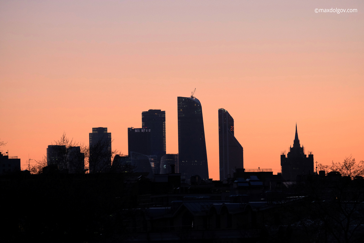 Central District - My, Moscow, Landscape, Sunset