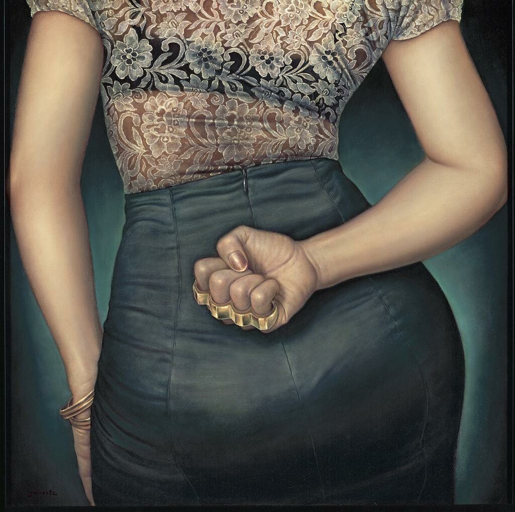 Art about fragile women - Art, Female, Brass knuckles, Women