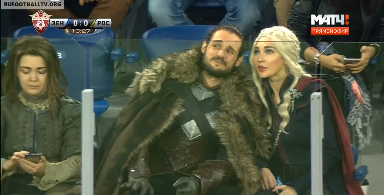 Jon Snow rooting for Zenith? - Russian cosplay, Game of Thrones, Jon Snow, Cosplay, amateur cosplay, Gazprom arena, Zenith