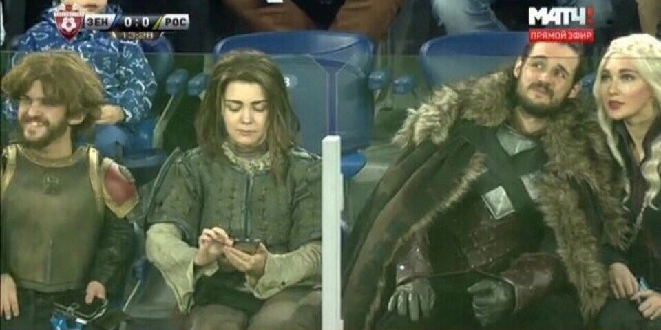 When you got tired of fighting for the throne and decided to go to the Match of your favorite team - Game of Thrones, Match TV, Roleplayers, Match