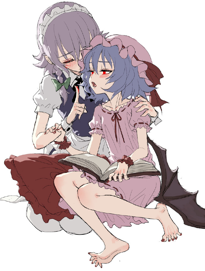 TouHou Project - Touhou, Anime art, Remilia scarlet, Flandre scarlet, Izayoi Sakuya, FKEY, Longpost