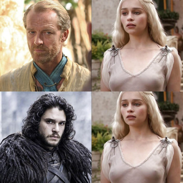 Find the difference - NSFW, Game of Thrones, Jon Snow, Differences, Friendzone, Jorah Mormont, Daenerys Targaryen, Thin