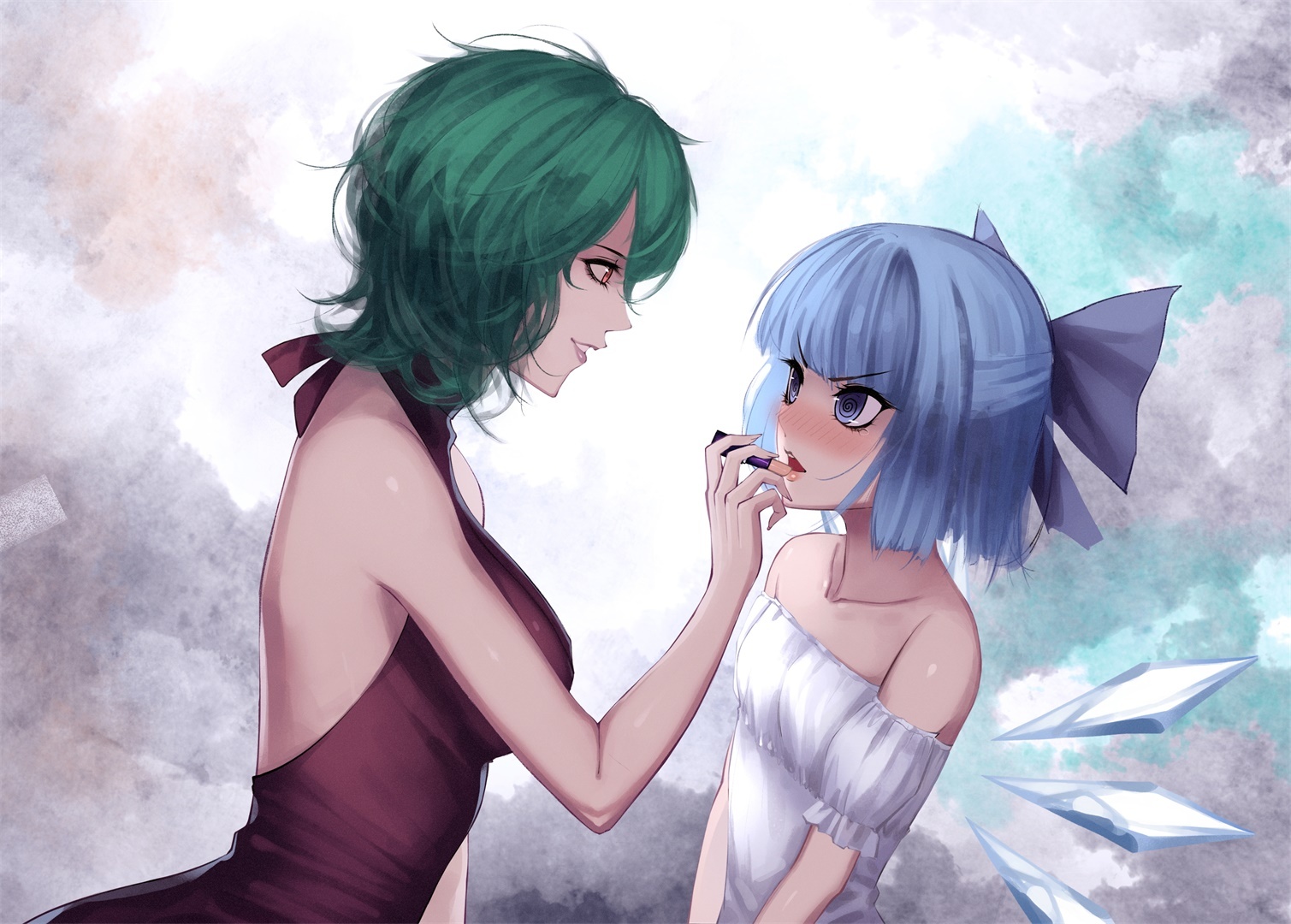 TouHou Project - Anime art, Anime, Touhou, Kazami Yuuka, Cirno, Red-d