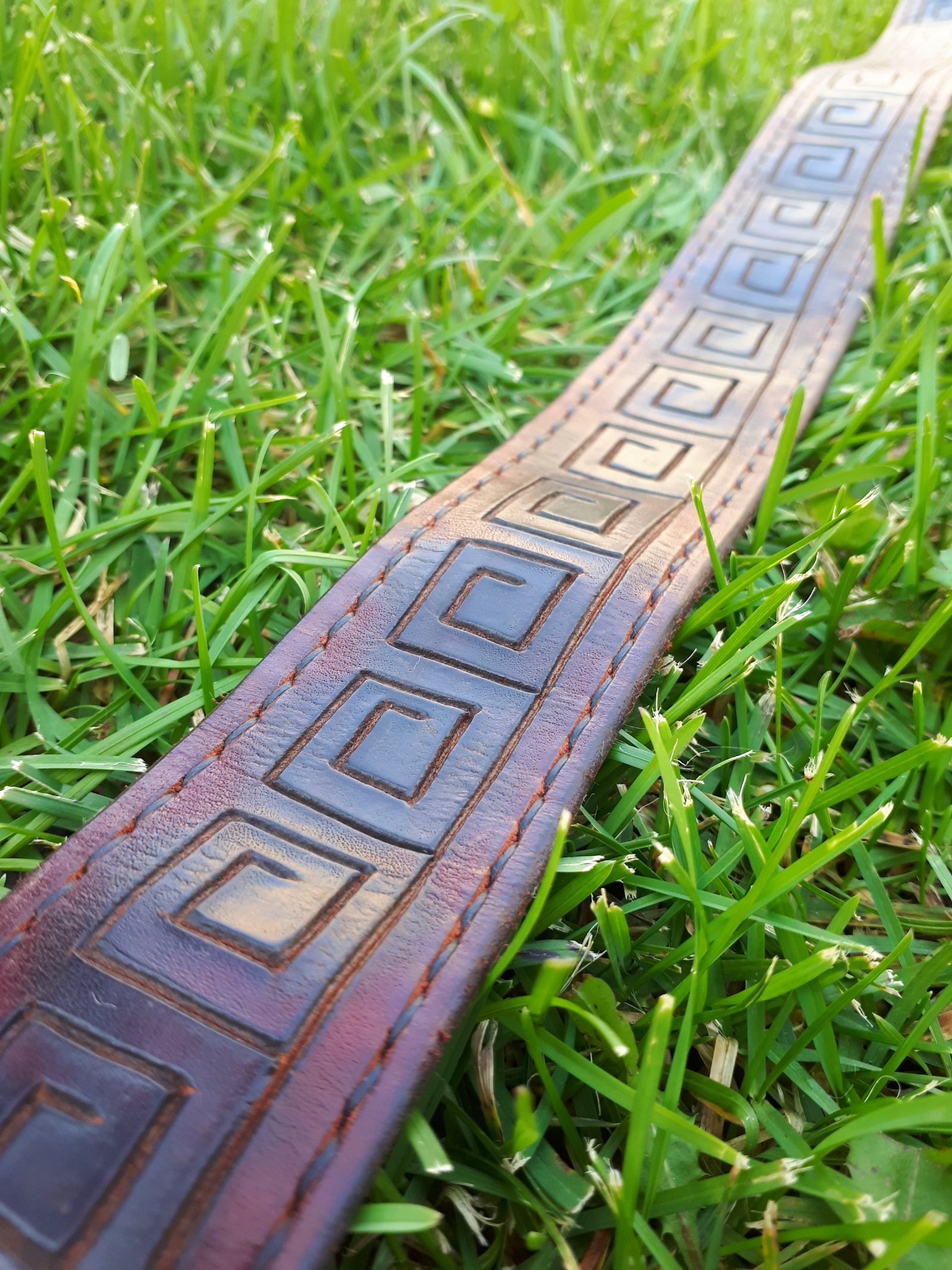 Belt for a good man - My, Belt, Needlework without process, Leather, Pyrography, Longpost