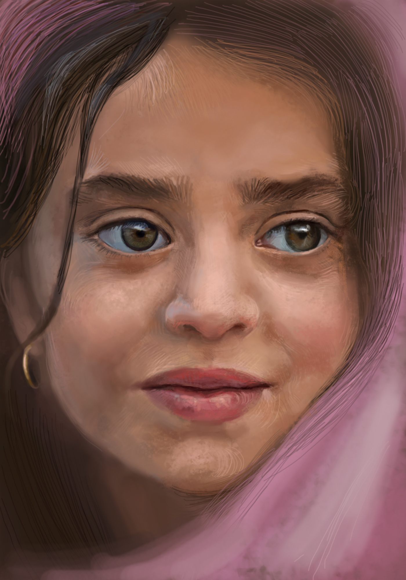 Girl - My, Digital, Girls, Devoska, Portrait, Art, Drawing