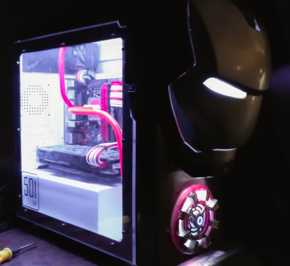 Modding an old computer case in the style of Iron Man - My, Modding, iron Man, Creation, Longpost