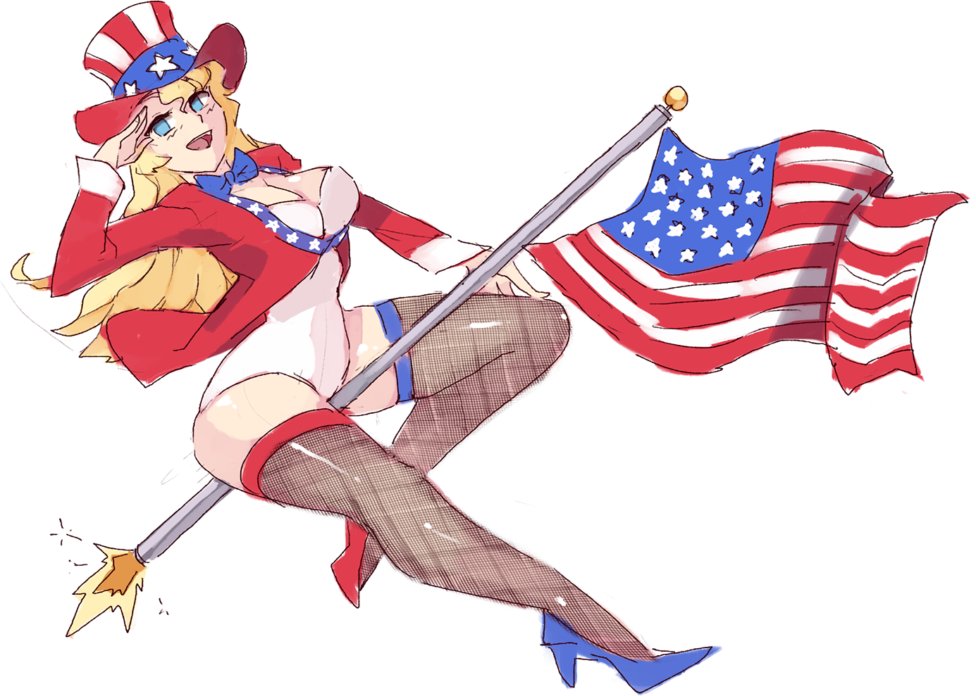 Aunt Lilly wants you! - Drawing, Anime art, Lilly satou, Katawa shoujo, Visual novel, Rtil, America, Uncle Sam