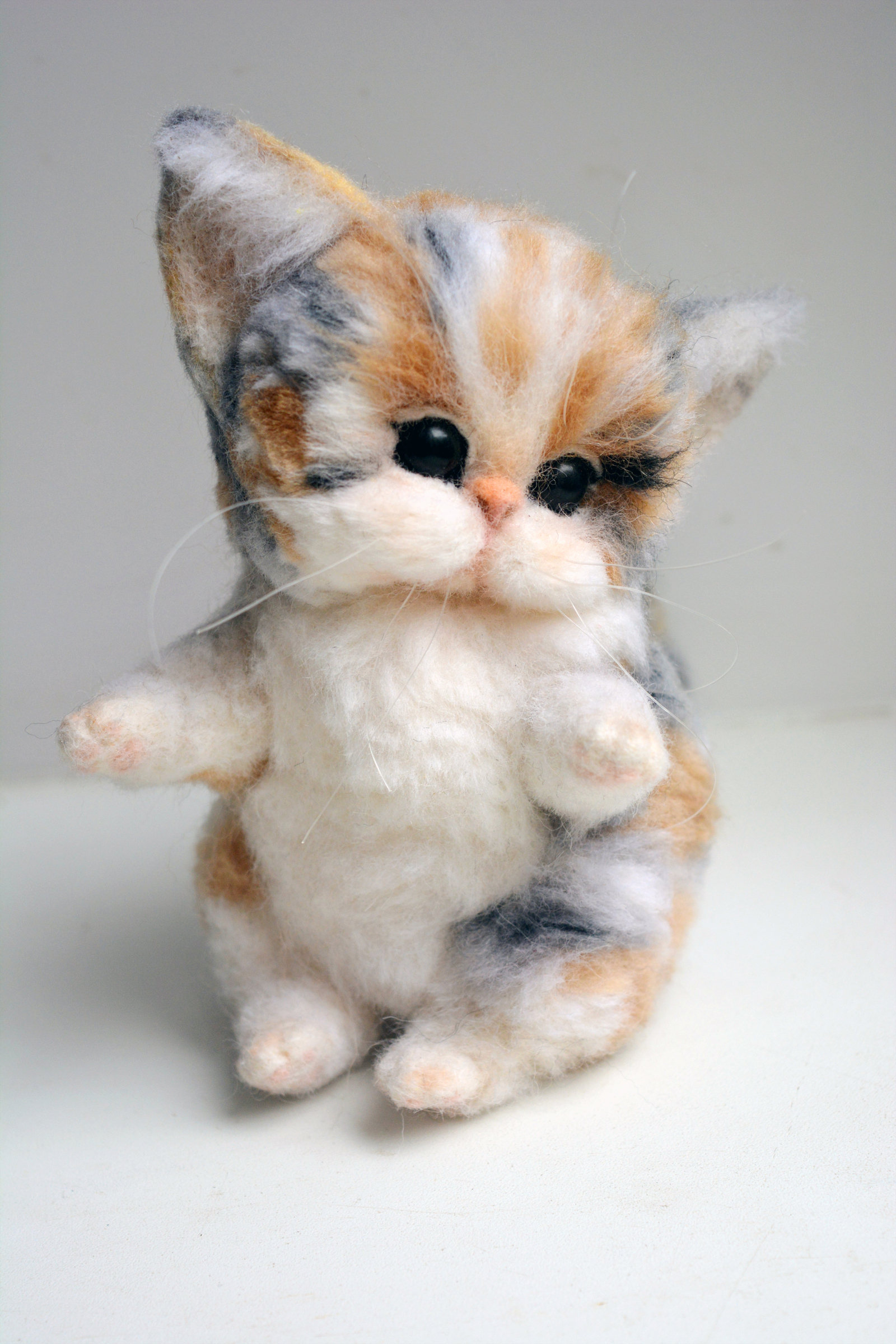 Wool kitten - My, cat, Wool, Felt, Wallow, Needlework without process, Longpost