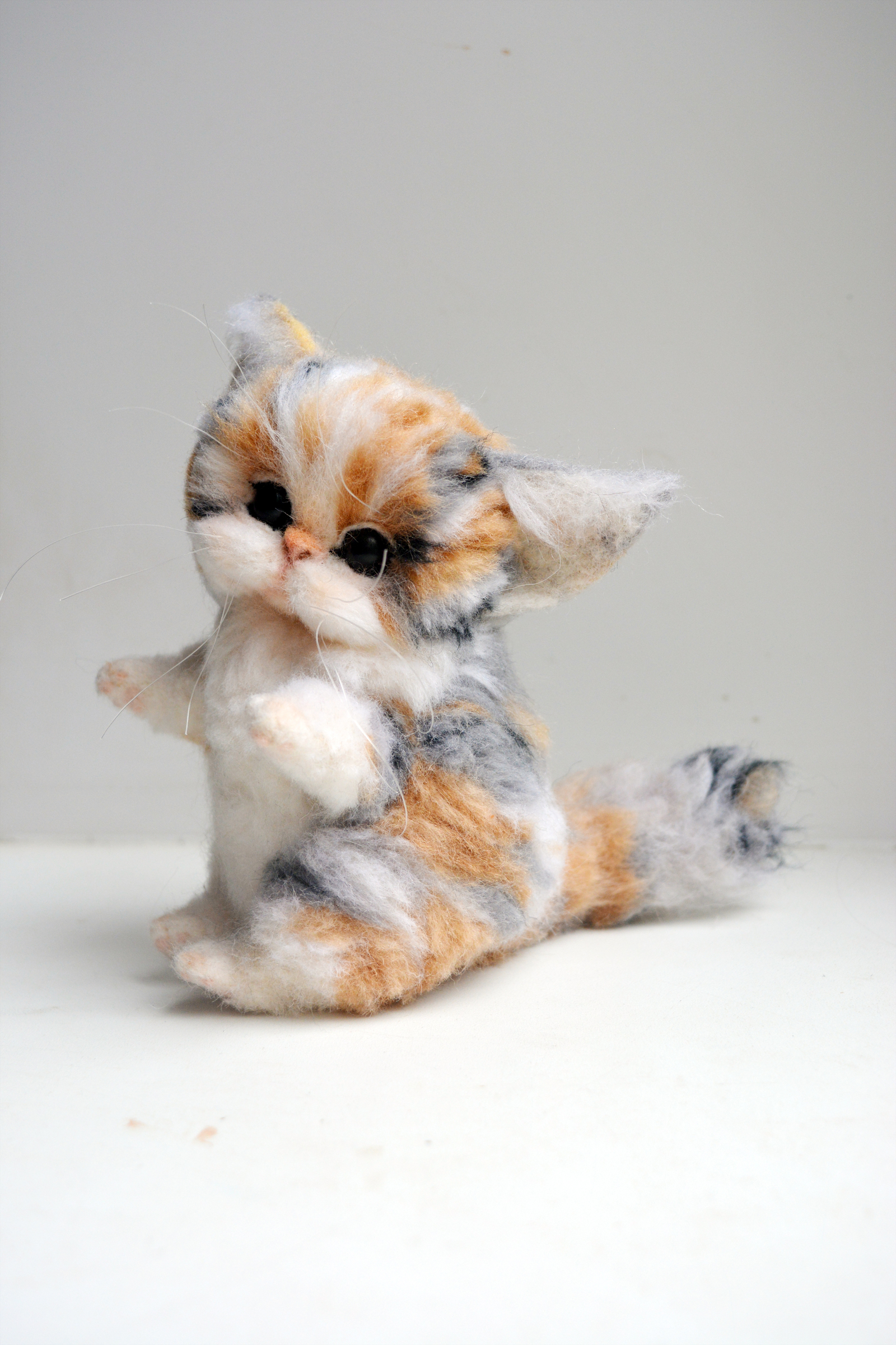 Wool kitten - My, cat, Wool, Felt, Wallow, Needlework without process, Longpost