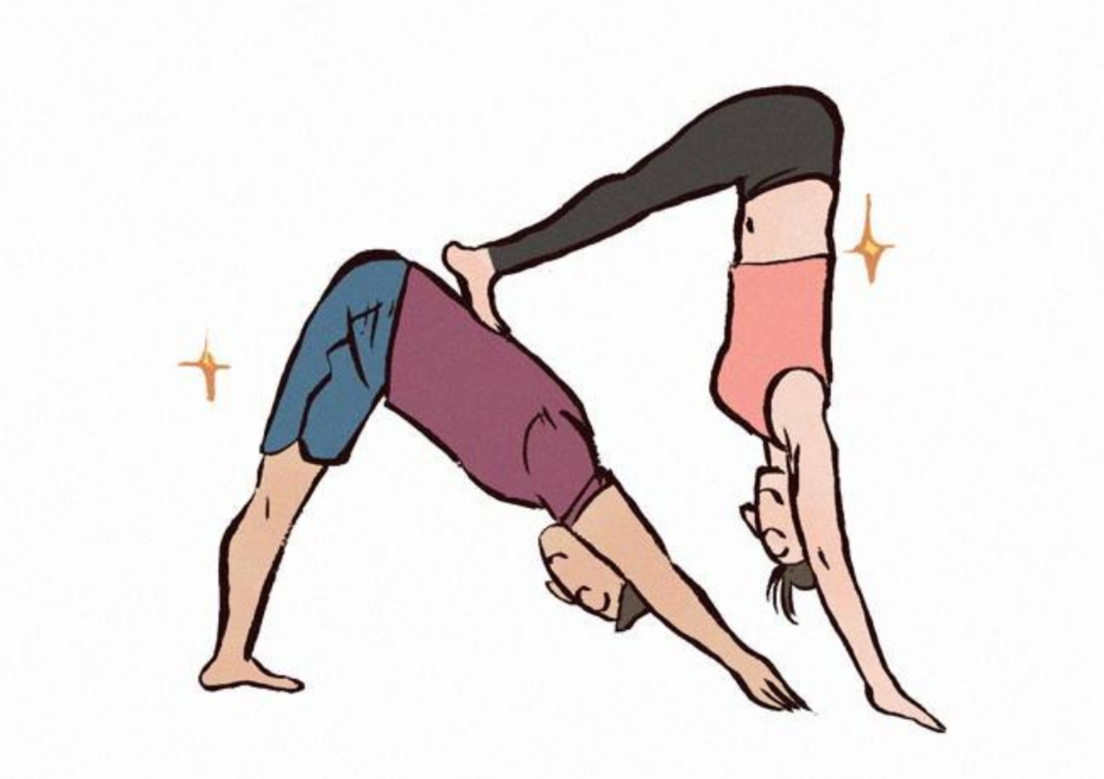 Парная видит. Йога позы для двоих для начинающих. Парная йога рисунки. Парная йога позы нарисованные. Йога для двоих рисунок.